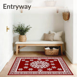 Festive Snowflake Medallion Accent With Elegant Interlocking Motifs(Red)