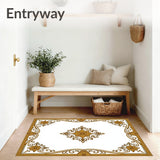 Ornate Medallion Tapestry with Classical Damask(Brown)