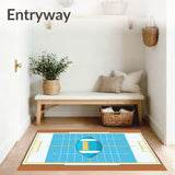 Gridiron Yard Lines Goalposts Football Design(Blue)