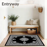 Floral Medallion Scrollwork with Ornate Detailing(Black)