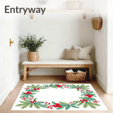 Frosted Evergreen Sprig Arrangement with Berry Detailing(Green)