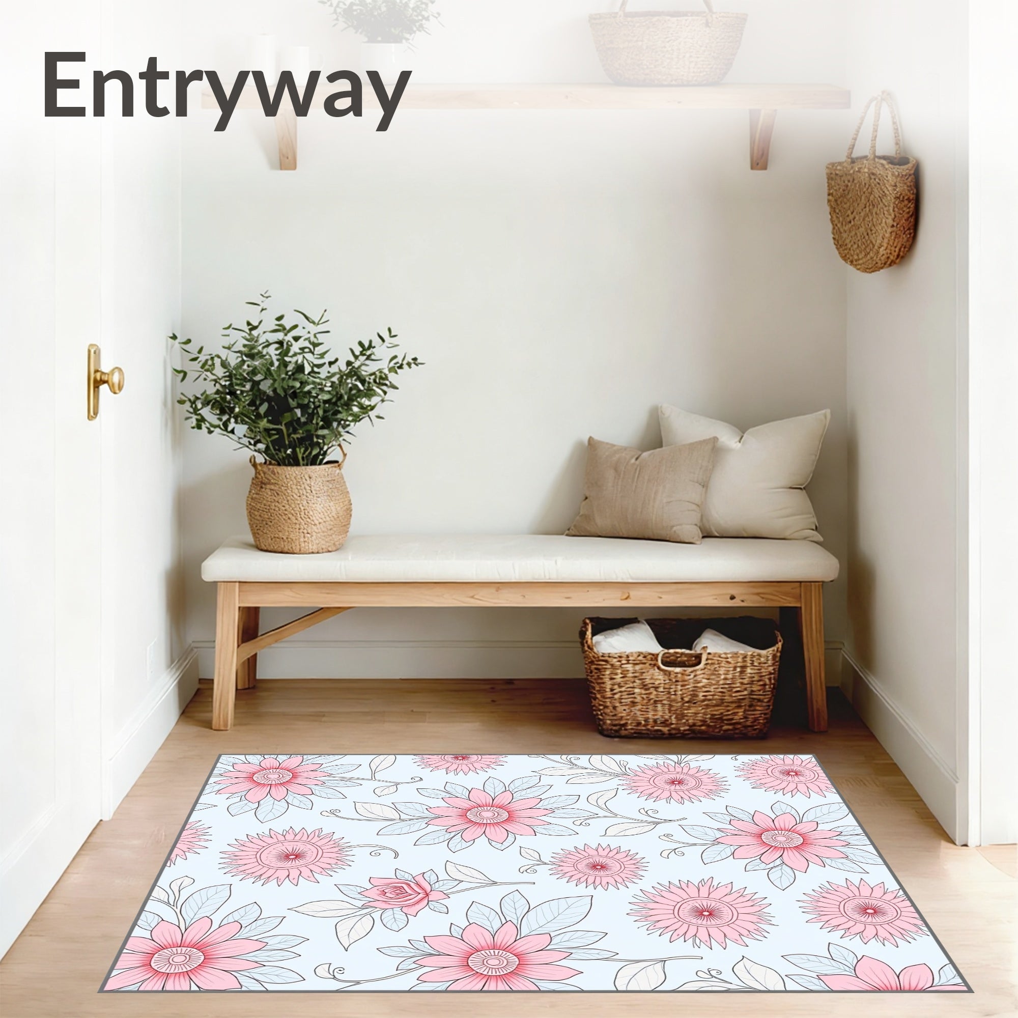 Luxurious Blooming Floral Fantasy Wonderland Swirl Dream Tapestry (Pink) - ODIKA