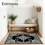 Ornate Medallion with Intricate Scrollwork Flourishes(Black)