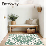 Ethereal Meadow Swirl Abstract Medallion Accent(Green)