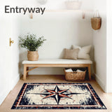 Harbor Master Nautical Star Indoor Transitional Area Rug for Deck(Brown)