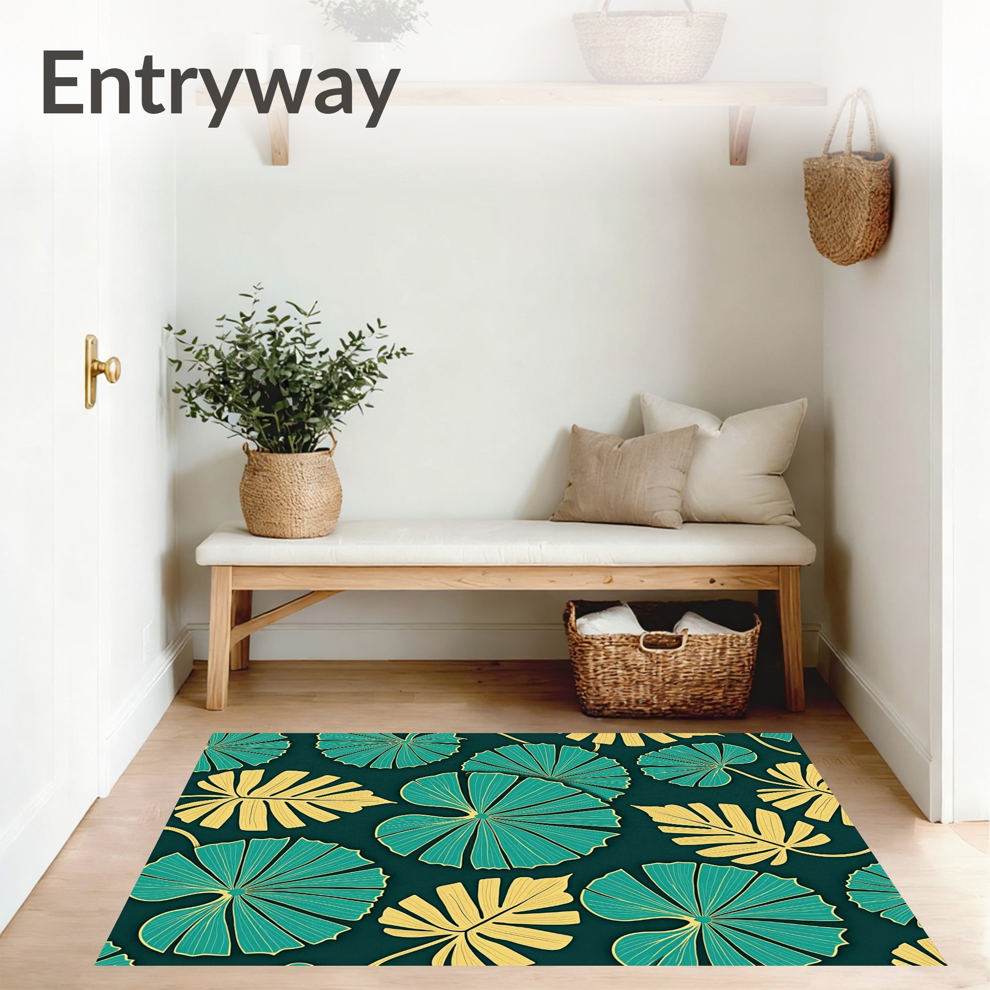 Monstera Leaf Cascade Botanical Tropical Art Design (Gold) - ODIKA