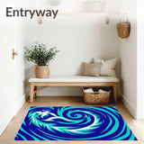 Celestial Mermaid Surrounded by Oceanic Swirls(Blue)