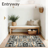 Aztecian Tribal Round Non Shedding Striped(Gray)