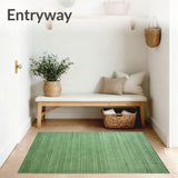 Sage Green Modern Solid Low Pile(Green)