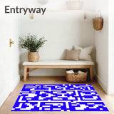 Abstract Mosaic Tiles with Alternating Color Blocks (Blue)