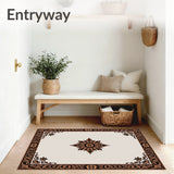 Old World Ornamental Featuring Symmetrical Interwoven Accents(Ivory)