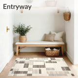 Entryway Elegant Beige & Taupe Geometric Area(Beige)