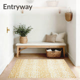 Beige Faux Deer Skin with Subtle Animal Print and Elegant Runner Form(Gold)