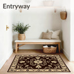 Elegant Damask Swirl Jacquard Traditional Ornate Sophisticated (Brown) - ODIKA