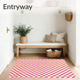 Checkered Grid Contemporary Interlocking Design(Pink)