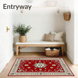 Floral Medallion Scrollwork with Baroque Motifs and Vine Accents(Red)