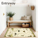 Beige Dinosaur Themed Educational Area with Vintage World Map Motif(Beige)