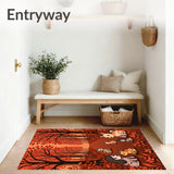 Enchanted Autumn Grove with Playful Animal Characters(Orange)