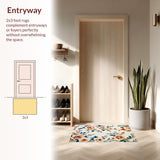 Ultra Soft Area Rug, Non Slip, Stain Resistant, Washable Area Rugs for Living Room, Bedroom, Modern Floral Non-Shed(Beige)