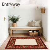 Festive Holly Vine Border Design with Traditional Holiday Leaf Scrollwork(Red)