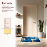 Vibrant Abstract Flowing Shapes(Blue)