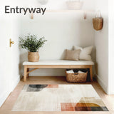 Area Vintage Distressed Beige Brown Abstract(Beige)