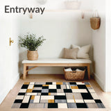 Urban Grid Area with Abstract Checkerboard and Asymmetric Block(Beige)