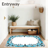 Oceanic Fleur Arabesque With Whimsical Foliage Ornaments(Blue)