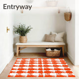 Buffalo Check Gingham Doormat with Bold Checkered Design(Red)