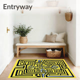 Art Interlocking Maze with Modern Minimalist Accents(Yellow)