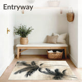 Elegant Deck with Artistic Palm Frond Print in Contrasting Colors(Beige)