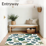 Botanical Leaf Motif Touch Floor Contemporary (Green)