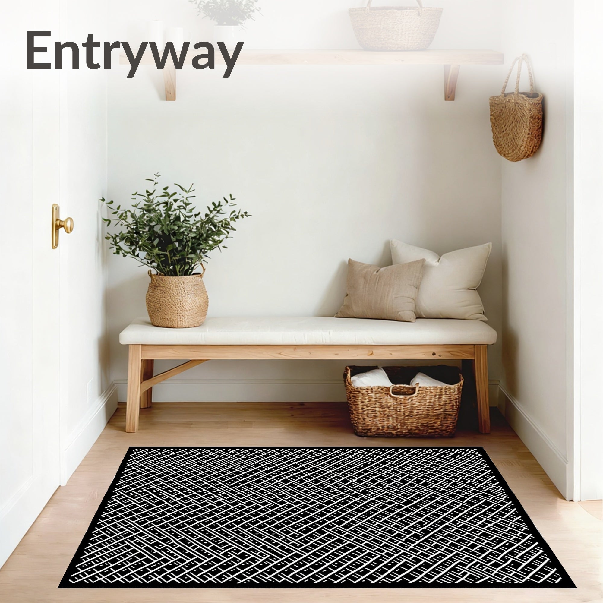 Nordic Scandinavian Herringbone Interlocking (Black) - ODIKA