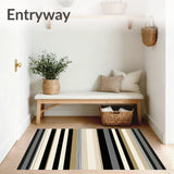 Contemporary Stripe Area Midnight Collection(Black)