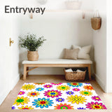 Vibrant Smiling Blossom with Cheerful Daisy Motifs Art (Yellow)