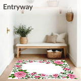 Botanical Garden Tapestry with Blooming Rose Vines(Pink)