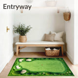 Emerald Green Golf Course Rug Golf Hole Holes Design(Green)