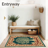 Traditional Oak Tree Motif with Decorative Branch Scrollwork(Green)