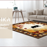 Ultra Soft Area Rug, Non Slip, Stain Resistant, Washable Area Rugs for Living Room, Bedroom, Cozy Maple Leaf Aesthetic(Beige)