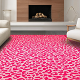 Ultra Soft Area Rug, Non Slip, Stain Resistant, Washable Area Rugs for Living Room, Bedroom, Bright Cheerful Wild Animal Design(Pink)