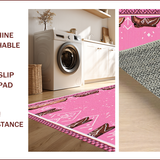 Ultra Soft Area Rug, Non Slip, Stain Resistant, Washable Area Rugs for Living Room, Bedroom, Cowgirl Themed Kitchen Decor Door Mat(Pink)