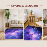 Ultra Soft Area Rug, Non Slip, Stain Resistant, Washable Area Rugs for Living Room, Bedroom, Dreamy Ethereal Space Theme(Purple)