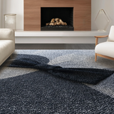 Ultra Soft Area Rug, Non Slip, Stain Resistant, Washable Area Rugs for Living Room, Bedroom, Modern Bow Carpet:  Stylish Black Stitch Design(Gray)