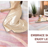 Ultra Soft Area Rug, Non Slip, Stain Resistant, Washable Area Rugs for Living Room, Bedroom, Coquette Bow Accent Rug with Graceful Contour Lines and Art Deco Detailing(Pink)