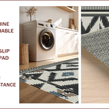 Ultra Soft Area Rug, Non Slip, Stain Resistant, Washable Area Rugs for Living Room, Bedroom, Modern Trellis Farmhouse Entryway Non-Shedding Carpet(Black)