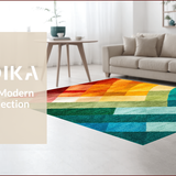 Ultra Soft Area Rug, Non Slip, Stain Resistant, Washable Area Rugs for Living Room, Bedroom, Contemporary Rainbow Dining Room Non-Slip Carpet(Red)
