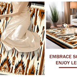 Ultra Soft Area Rug, Non Slip, Stain Resistant, Washable Area Rugs for Living Room, Bedroom, Warm Beige Tiled Composition(Brown)