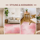 Ultra Soft Area Rug, Non Slip, Stain Resistant, Washable Area Rugs for Living Room, Bedroom, Charming Pink Bow Carpet: Artistic Coquette Pattern Area Rug(Pink)