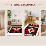 Ultra Soft Area Rug, Non Slip, Stain Resistant, Washable Area Rugs for Living Room, Bedroom, Elegant Southwest Inspired Aesthetic(Black)