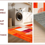 Ultra Soft Area Rug, Non Slip, Stain Resistant, Washable Area Rugs for Living Room, Bedroom, Vibrant Copper Toned Artistry(Orange)